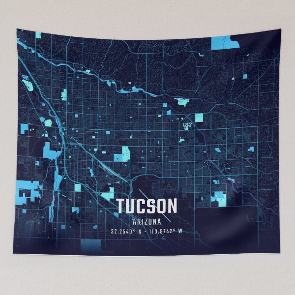 Item preview, Tucson Midnight City Map designed and sold by HomeLivingCo.