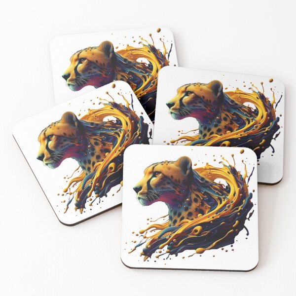 Item preview, cheetah colorful yellow splash art designed and sold by BeAr-tist.