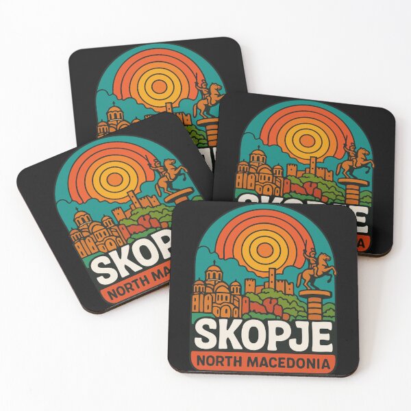 Item preview, Skopje North Macedonia Retro Trippy Art designed and sold by TomFrontierArt.