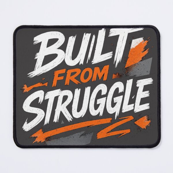 Item preview, Built From Struggle Motivational Gym Tee – Hustle Mindset Typography designed and sold by KDesignCrafts.