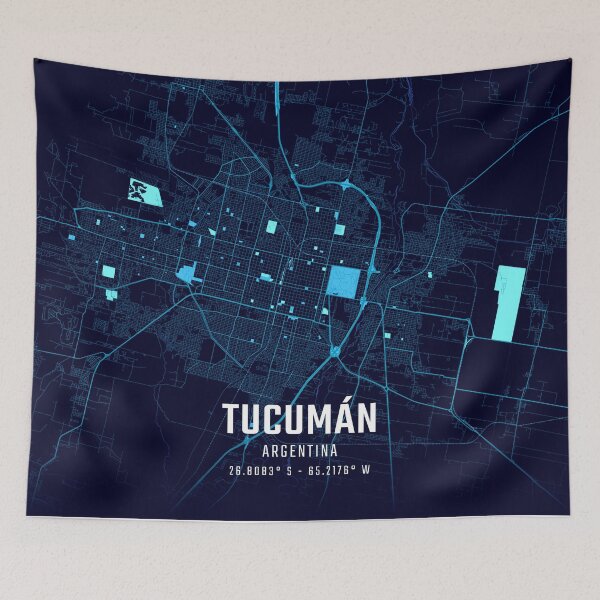 Item preview, Tucumán Midnight City Map designed and sold by HomeLivingCo.
