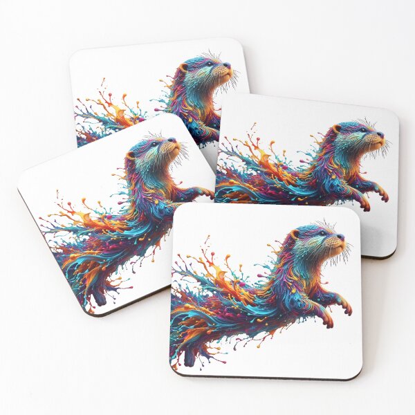 Item preview, otter colorful splash art designed and sold by BeAr-tist.