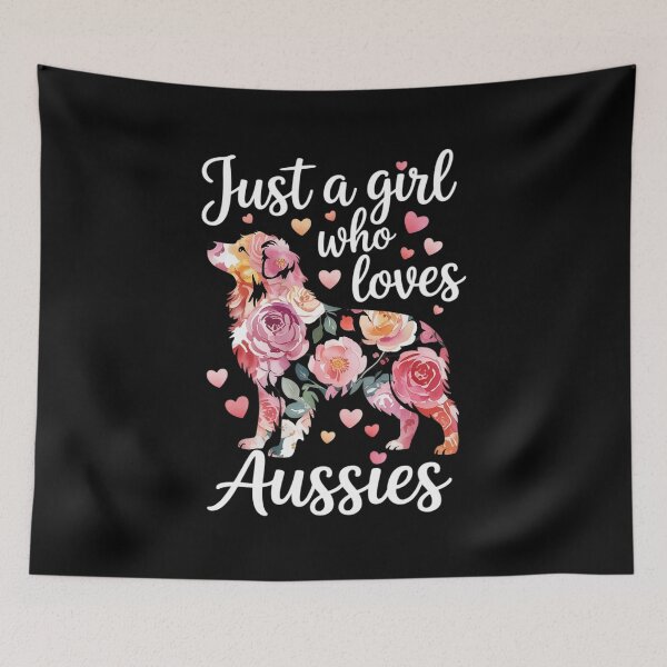 Item preview, Aussie Australian Shepherd Just A Girl Who Loves Dog Flower  designed and sold by RsFilsingerArt.