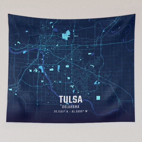 Item preview, Tulsa Midnight City Map designed and sold by HomeLivingCo.
