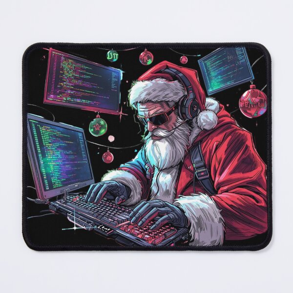 Item preview, Coding Santa Neon Christmas Illustration designed and sold by SoulenCify.