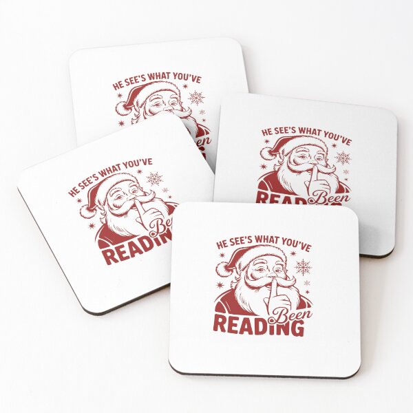 Item preview, He Sees What You'Ve Been Reading Santa Bookish Christmas designed and sold by MaryoKing.