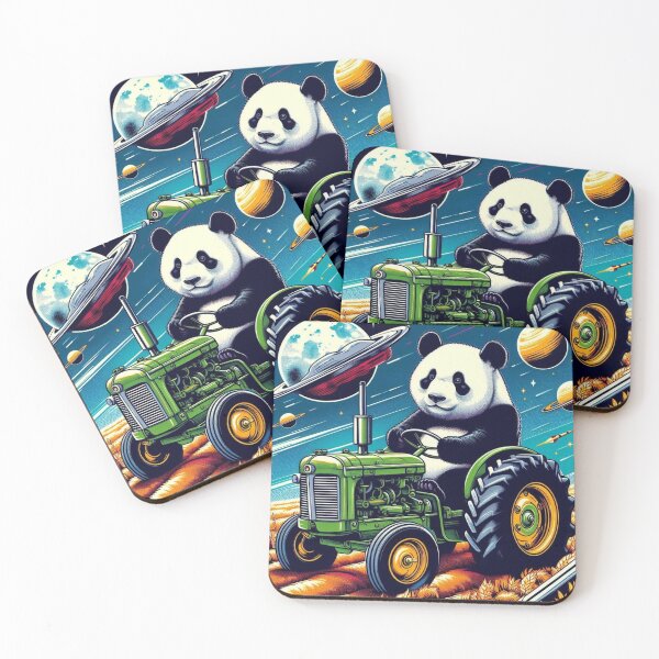Item preview, panda driving a tractor in space designed and sold by Dogandesighn.