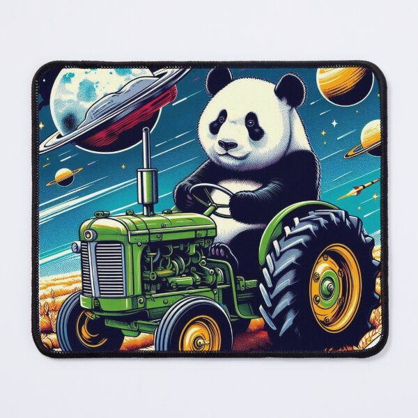 Item preview, panda driving a tractor in space designed and sold by Dogandesighn.
