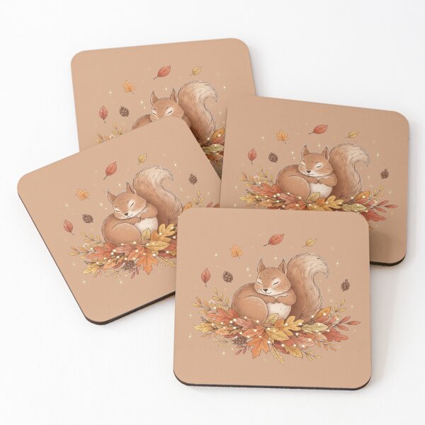 Item preview, Cozy squirrel, autumn, nature, cozy style, forest animal, nuts, animal illustration, hibernation designed and sold by DarkNight9.