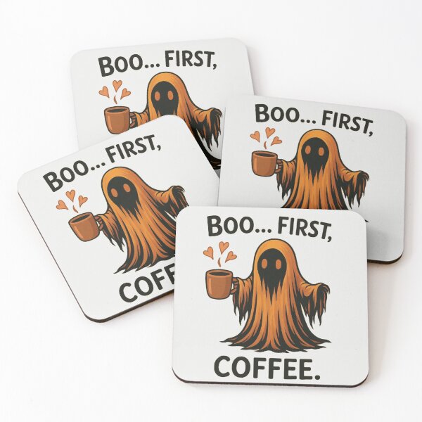 Item preview, Cute Ghost Coffee T-Shirt – Boo First Coffee Funny Halloween Tee designed and sold by KDesignCrafts.