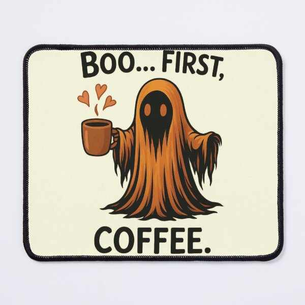 Item preview, Cute Ghost Coffee T-Shirt – Boo First Coffee Funny Halloween Tee designed and sold by KDesignCrafts.