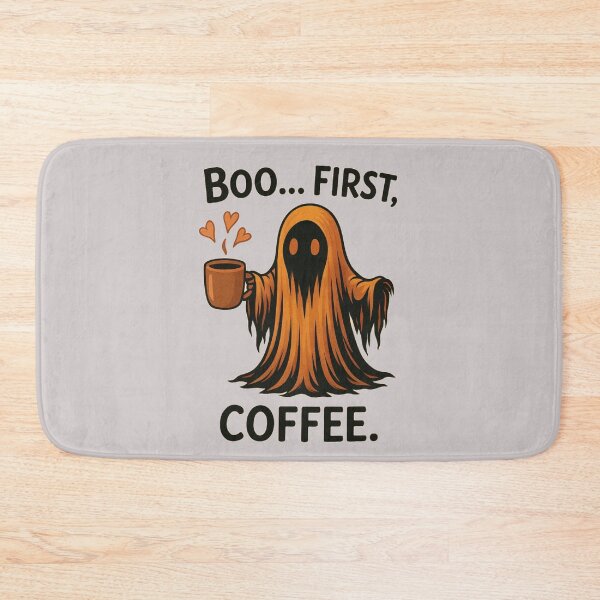 Item preview, Cute Ghost Coffee T-Shirt – Boo First Coffee Funny Halloween Tee designed and sold by KDesignCrafts.