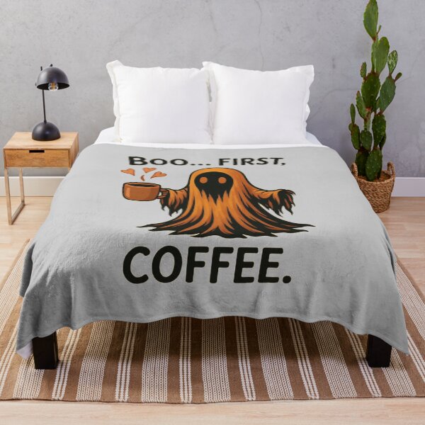 Item preview, Cute Ghost Coffee T-Shirt – Boo First Coffee Funny Halloween Tee designed and sold by KDesignCrafts.
