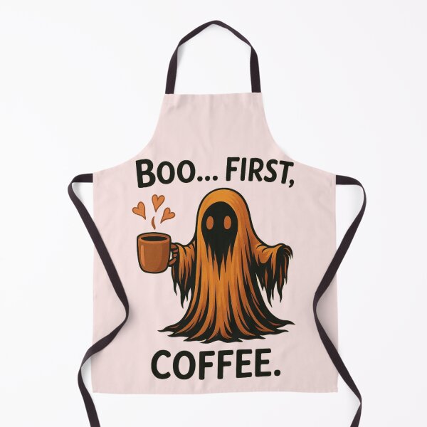 Item preview, Cute Ghost Coffee T-Shirt – Boo First Coffee Funny Halloween Tee designed and sold by KDesignCrafts.