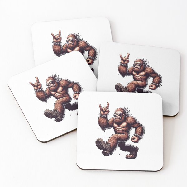 Item preview, Rock & Roll Bigfoot Sasquatch - Metalhead Yeti with Rock Hand Sign designed and sold by HBDStudio.