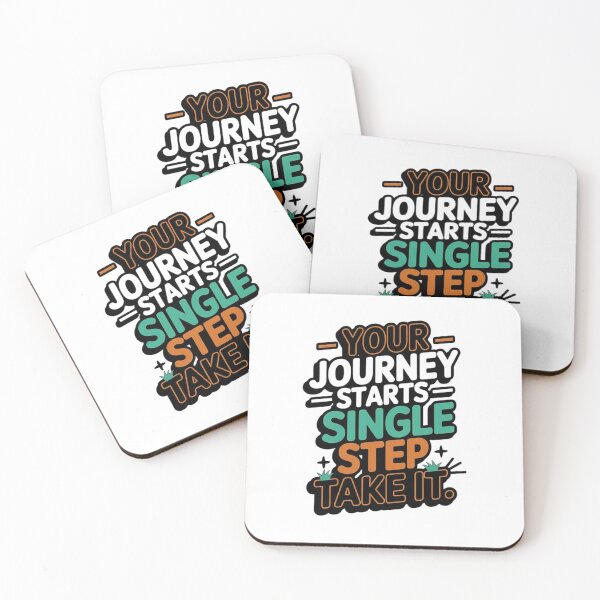 Item preview, Your Journey Starts with a Single Step – Motivational Typography Design designed and sold by Kavya Art.