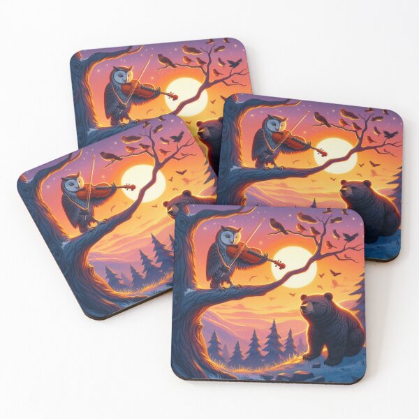 Item preview, Musician owl and bear designed and sold by Dogandesighn.