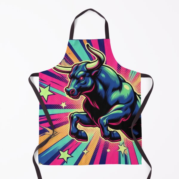 Item preview, pop art neon colors with black bull designed and sold by Dogandesighn.
