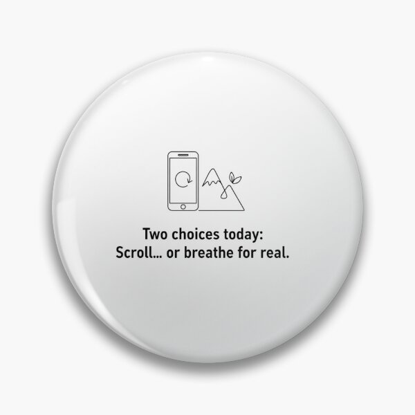 Item preview, Scroll or Breathe - Minimalist Mountain Quote designed and sold by BloomKind.