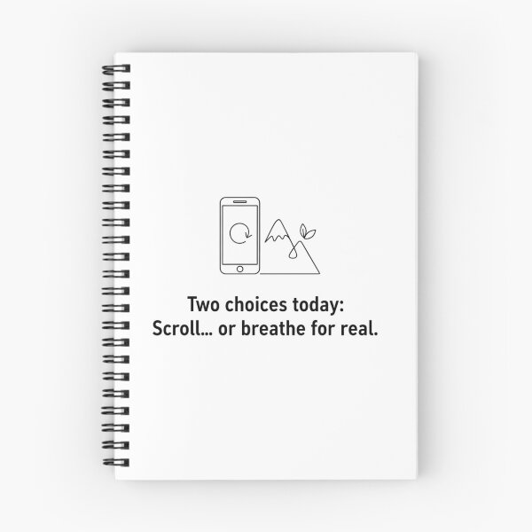Item preview, Scroll or Breathe - Minimalist Mountain Quote designed and sold by BloomKind.