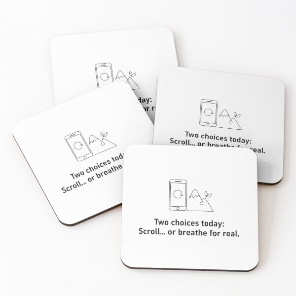 Item preview, Scroll or Breathe - Minimalist Mountain Quote designed and sold by BloomKind.
