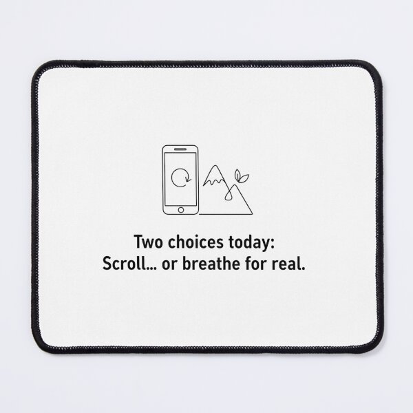 Item preview, Scroll or Breathe - Minimalist Mountain Quote designed and sold by BloomKind.