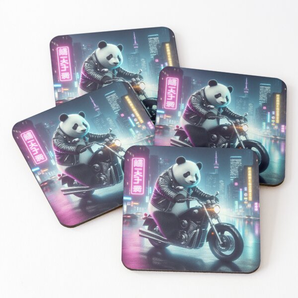 Item preview, panda motorcycle riding designed and sold by Dogandesighn.