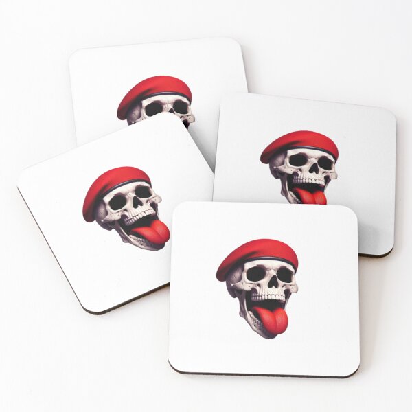 Item preview, Rock & Roll Skull with Red Beret - Tongue Out Punk Military Vibe designed and sold by HBDStudio.