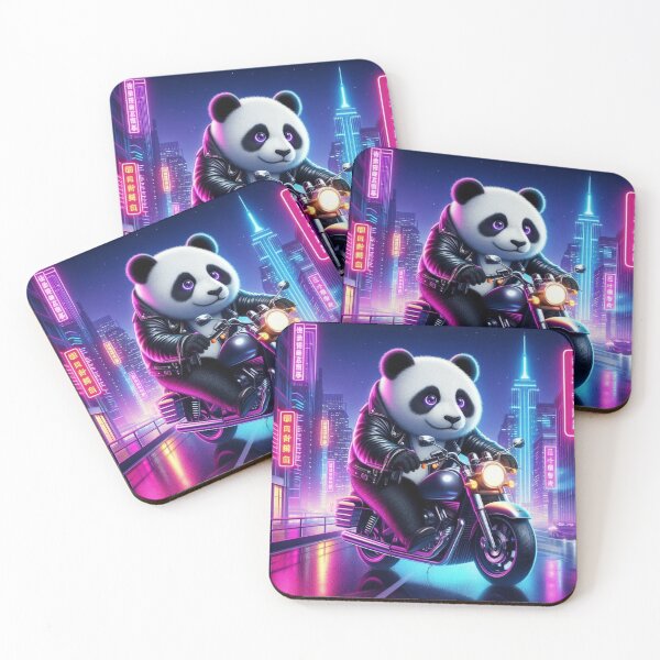 Item preview, cute panda motorcycle riding designed and sold by Dogandesighn.