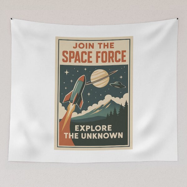 Item preview, Join the Space Force Retro Poster Explore the Unknown. designed and sold by The-T-In-Retro.