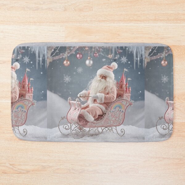 Item preview, Dreamy Pink Santa Wonderland – Magical Pastel Holiday Fantasy designed and sold by PixelVibe782.