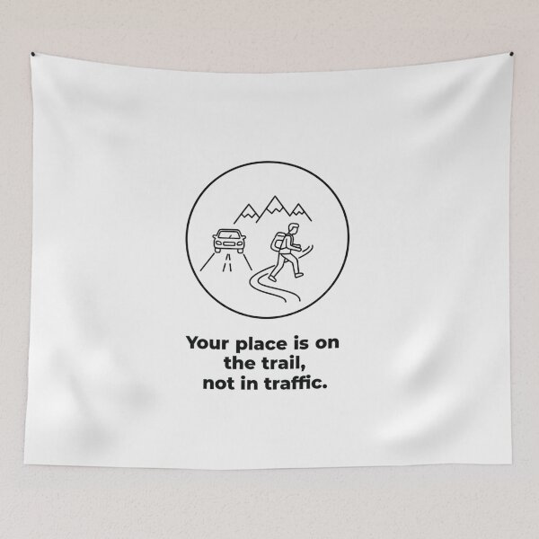 Item preview, Trail Not Traffic - Minimalist Hiking Quote designed and sold by BloomKind.