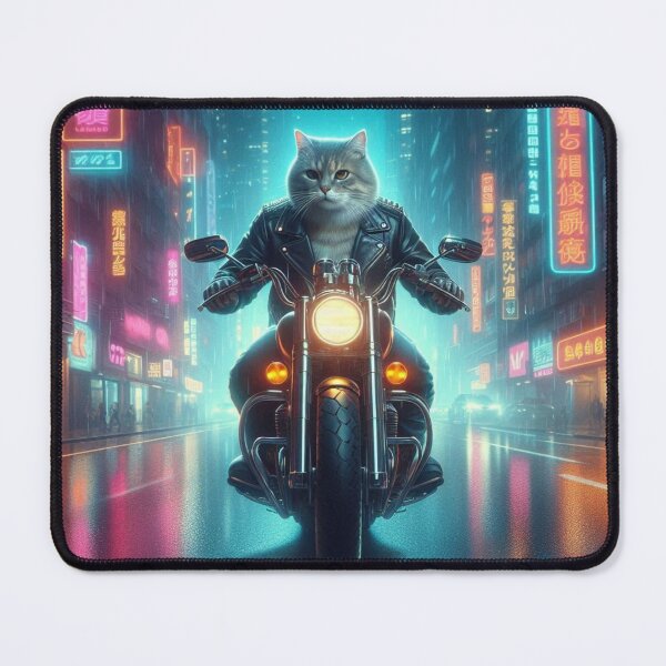 Item preview, cute cat motorcycle riding designed and sold by Dogandesighn.