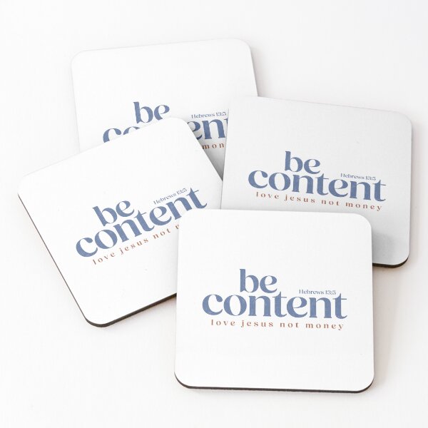 Item preview, Be content, love Jesus, not money - Hebrews 13:5 designed and sold by LambsPath.