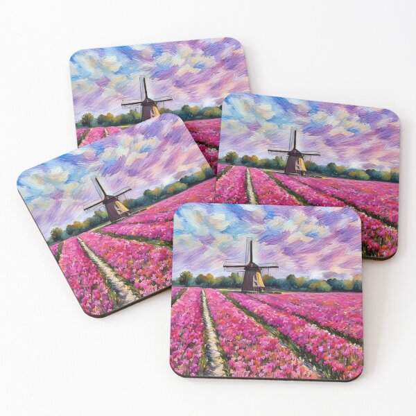 Item preview, Windmill and Pink Tulips designed and sold by tomorrowsart.