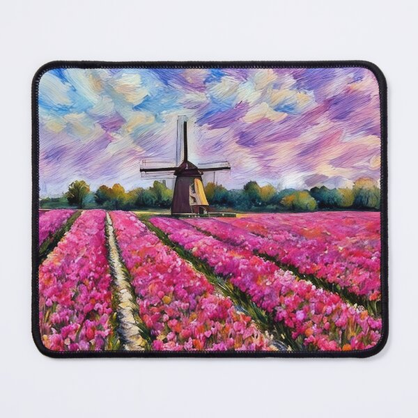 Item preview, Windmill and Pink Tulips designed and sold by tomorrowsart.