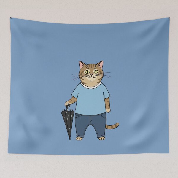 Item preview, Casual and Clever Cat: "Kitty with an umbrella" designed and sold by JerboT-shirt.