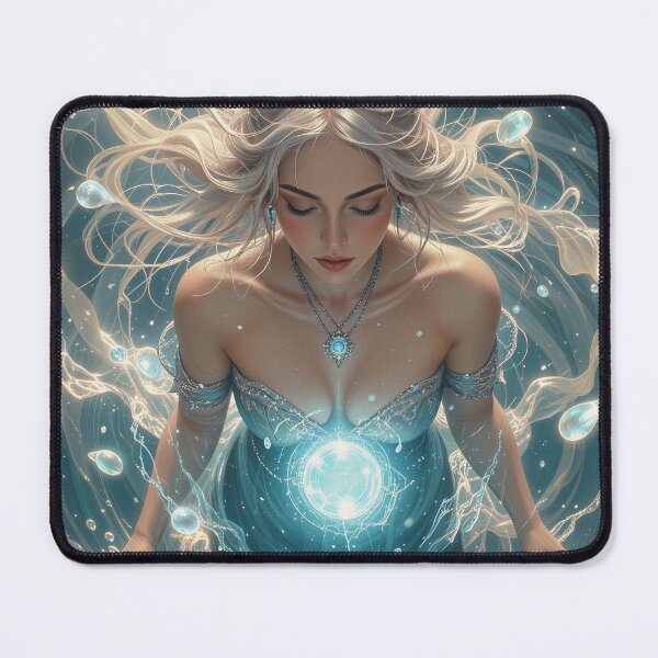 Item preview, Water Sorceress – Fantasy Portrait of Ocean Magic designed and sold by DiceWay.