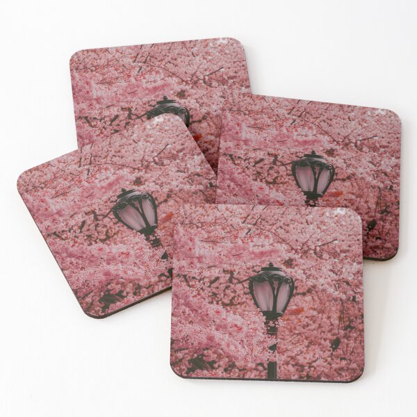 Item preview, Vintage Lamppost with Pink Cherry Blossoms designed and sold by asun5.