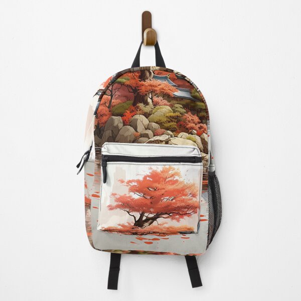 Item preview, Tranquil Japanese Village: Autumn Maples Digital Painting designed and sold by PaintbrushPlace.