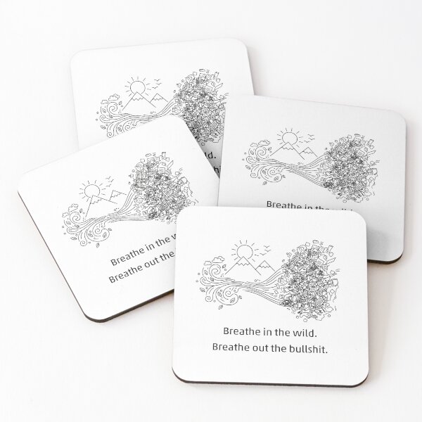 Item preview, Breathe Out The Bullshit - Minimalist Hiking Quote designed and sold by BloomKind.