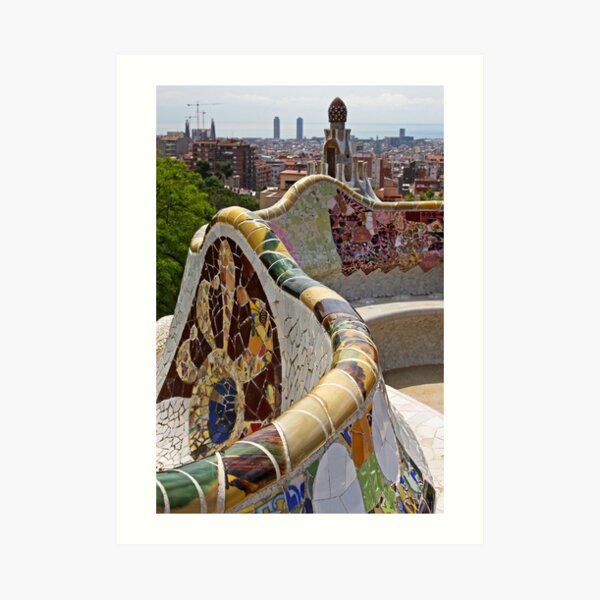Reaching out to Barcelona in Park Guell Art Print