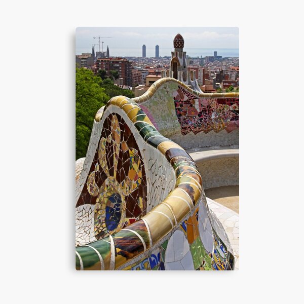 Reaching out to Barcelona in Park Guell Canvas Print