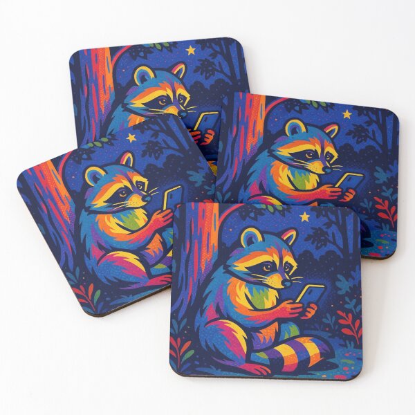 Item preview, Colorful cute raccoon  designed and sold by Dogandesighn.
