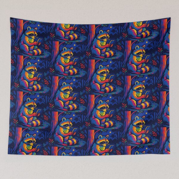 Item preview, Colorful cute raccoon  designed and sold by Dogandesighn.