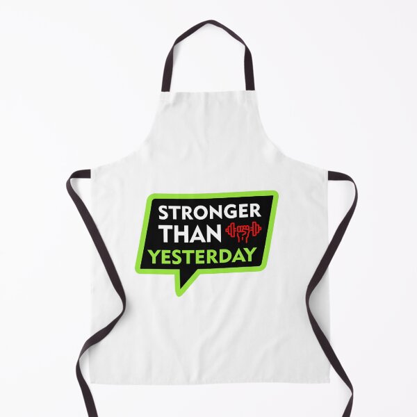 Item preview, Stronger Than Yesterday - Neon Green Dialog Box with Dumbbell Fist Gym Art designed and sold by WelSol.