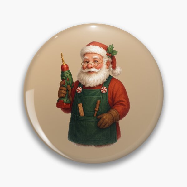 Item preview, Festive Santa Woodworker – Christmas Workshop Tool Art designed and sold by BROHLine Studio.