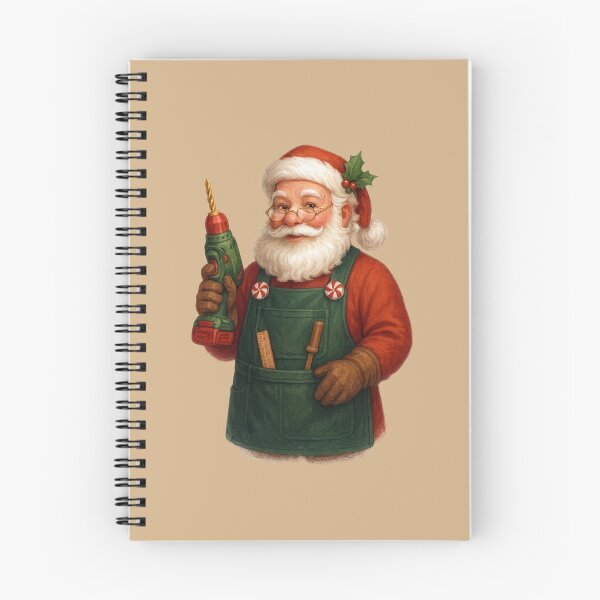 Item preview, Festive Santa Woodworker – Christmas Workshop Tool Art designed and sold by BROHLine Studio.