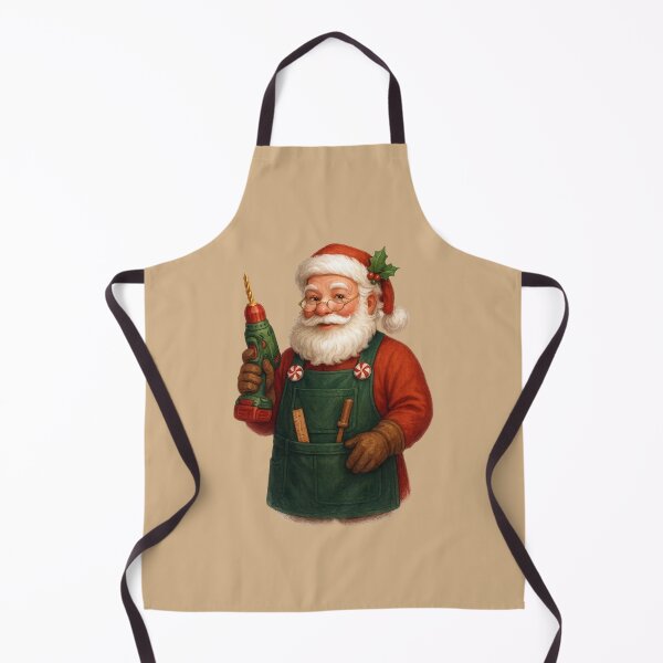 Item preview, Festive Santa Woodworker – Christmas Workshop Tool Art designed and sold by BROHLine Studio.