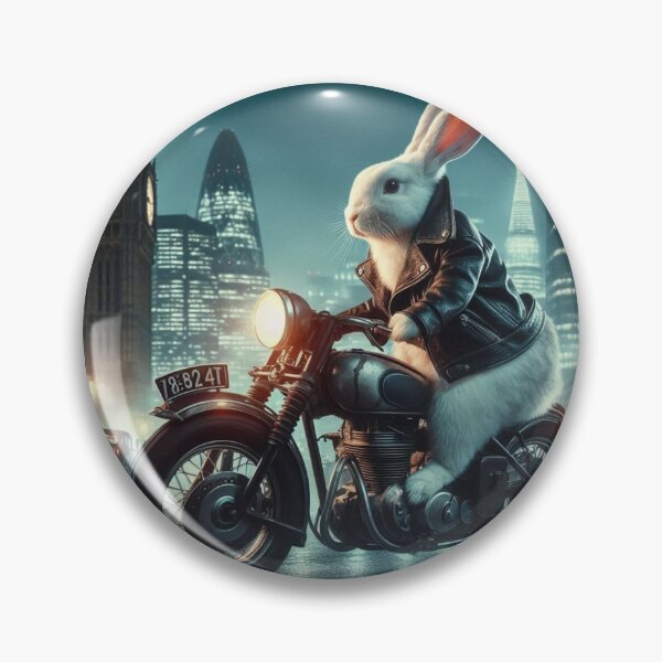 Item preview, cute rabbit old motorcycle riding designed and sold by Dogandesighn.